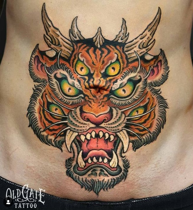 Tatuaggio tigre chimera
