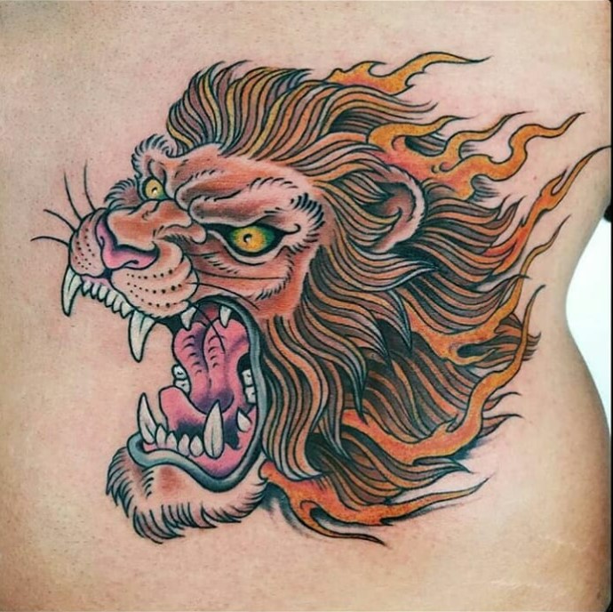 tatuaggio leone giapponese